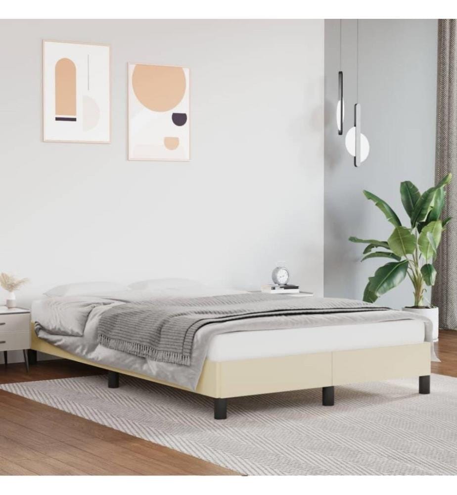 Bettgestell Creme 120x200 cm Kunstleder