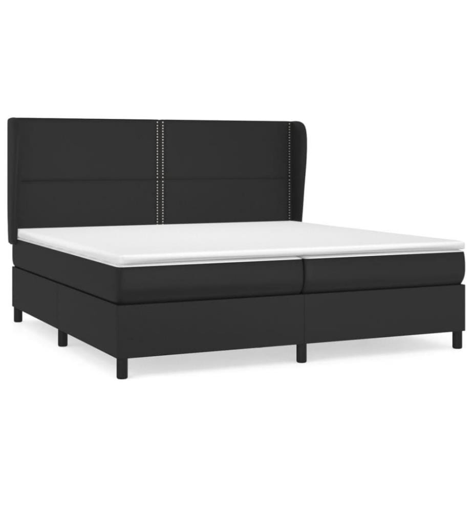 Boxspringbett mit Matratze Schwarz 200x200 cm Kunstleder