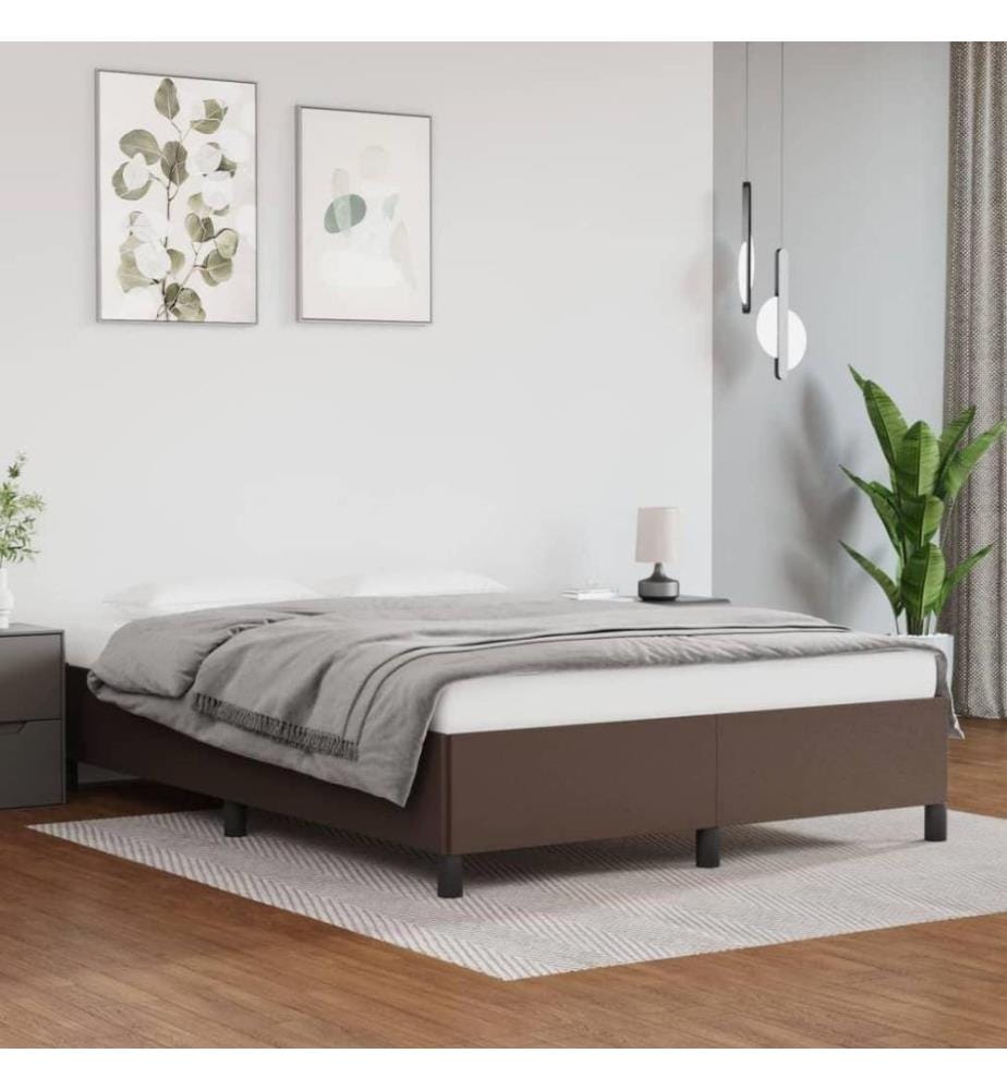 Bettgestell Braun 140x200 cm Kunstleder