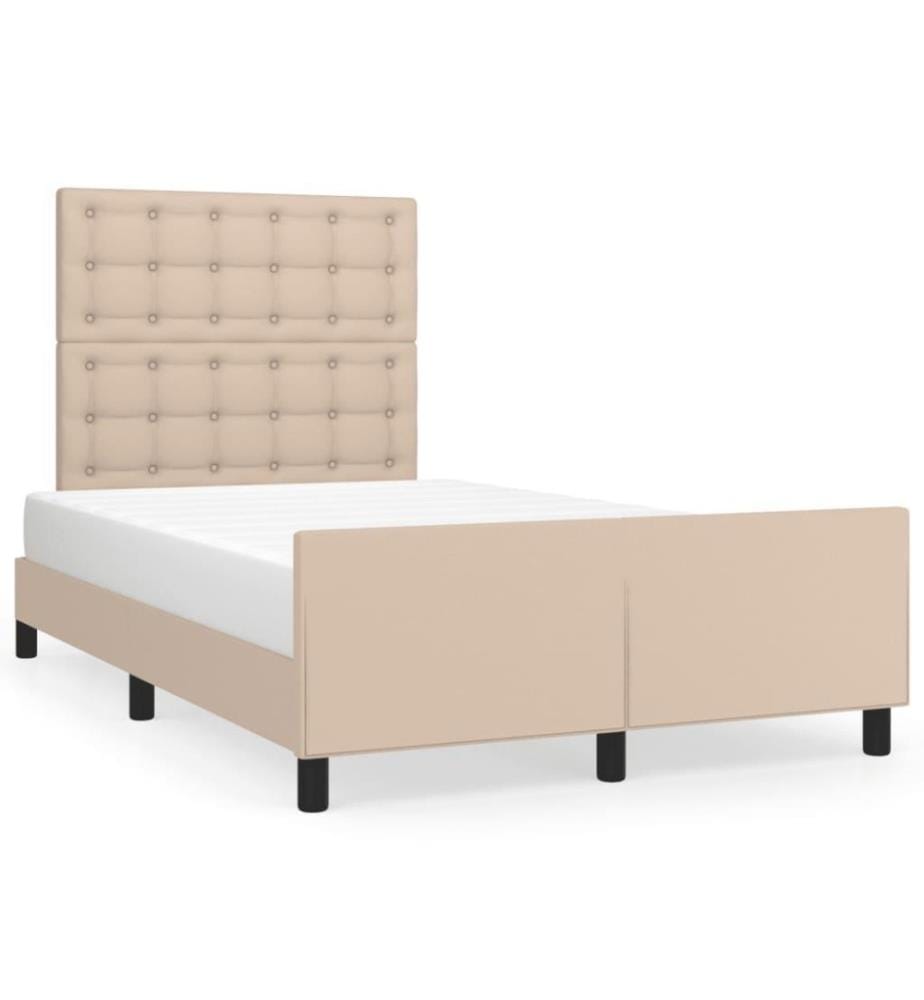 Bettgestell mit Kopfteil Cappuccino-Braun 120x200 cm Kunstleder