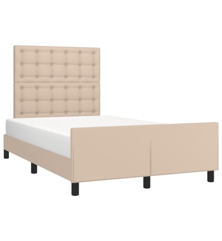 Bettgestell mit Kopfteil Cappuccino-Braun 120x200 cm Kunstleder