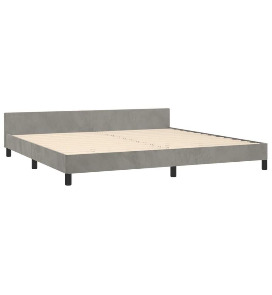 Bettgestell mit Kopfteil Hellgrau 200x200 cm Samt