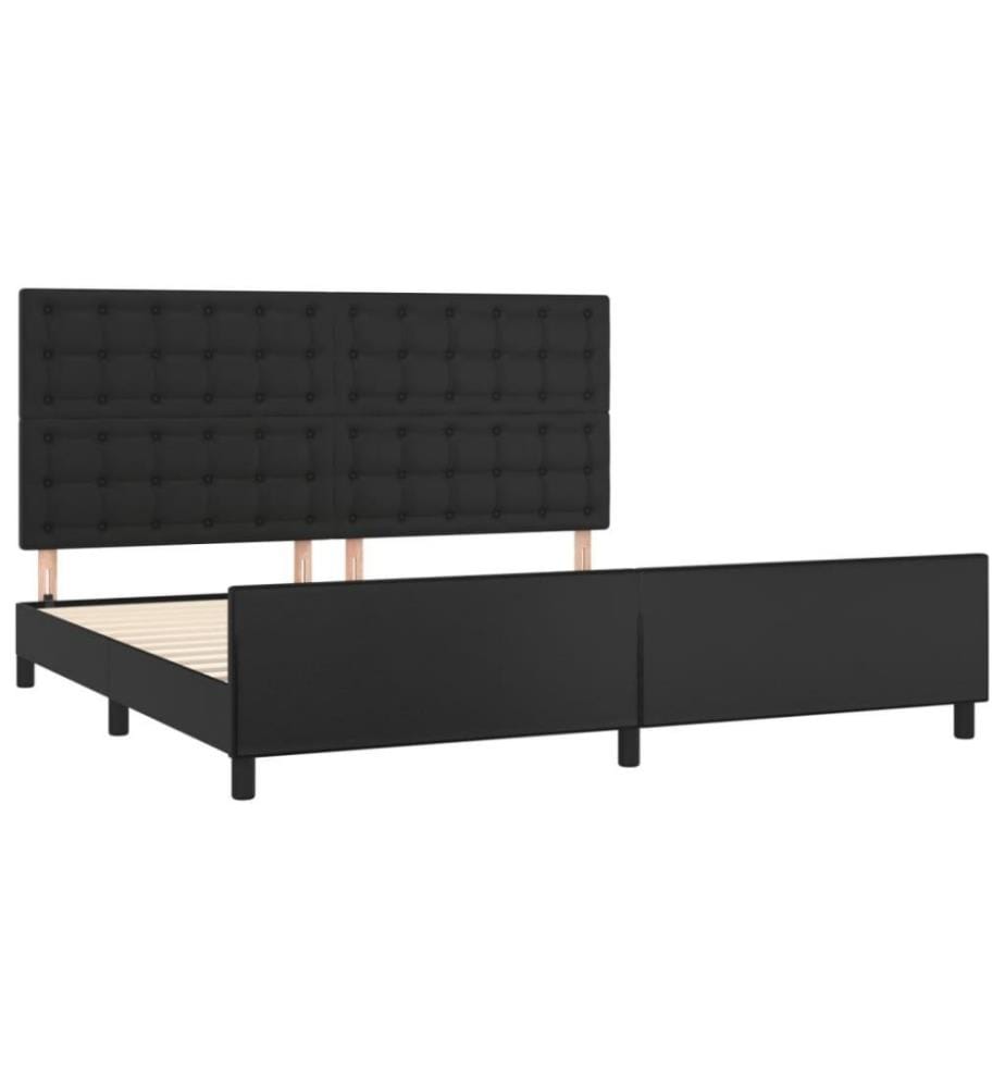Bettgestell mit Kopfteil Schwarz 200x200 cm Kunstleder