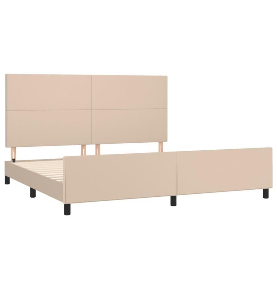 Bettgestell mit Kopfteil Cappuccino-Braun 200x200 cm Kunstleder