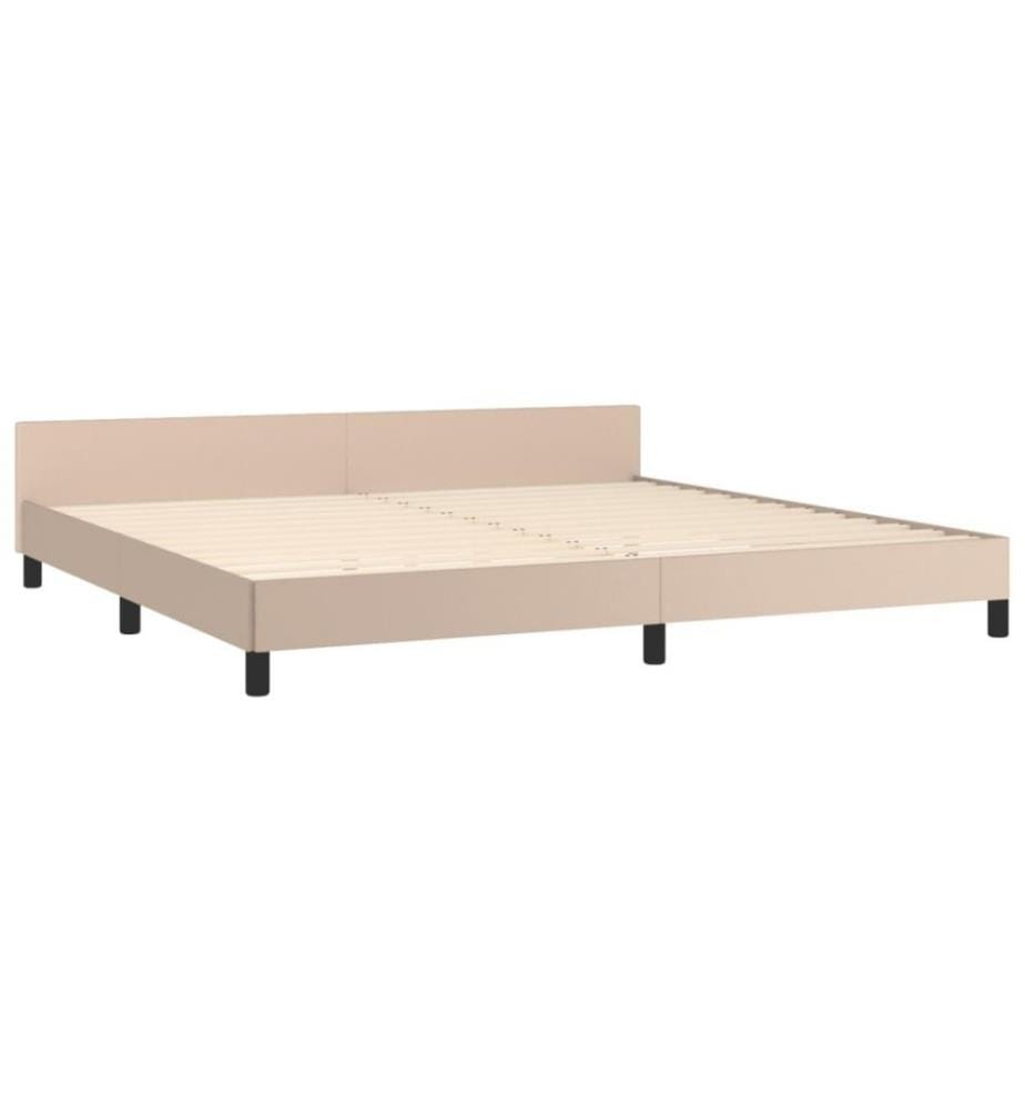 Bettgestell mit Kopfteil Cappuccino-Braun 200x200 cm Kunstleder
