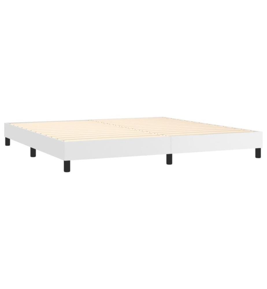 Boxspringbett Weiss 200x200 cm Kunstleder