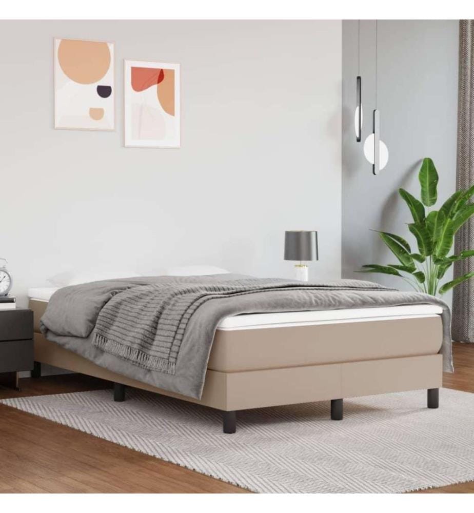 Boxspringbett Cappuccino-Braun 120x200 cm Kunstleder