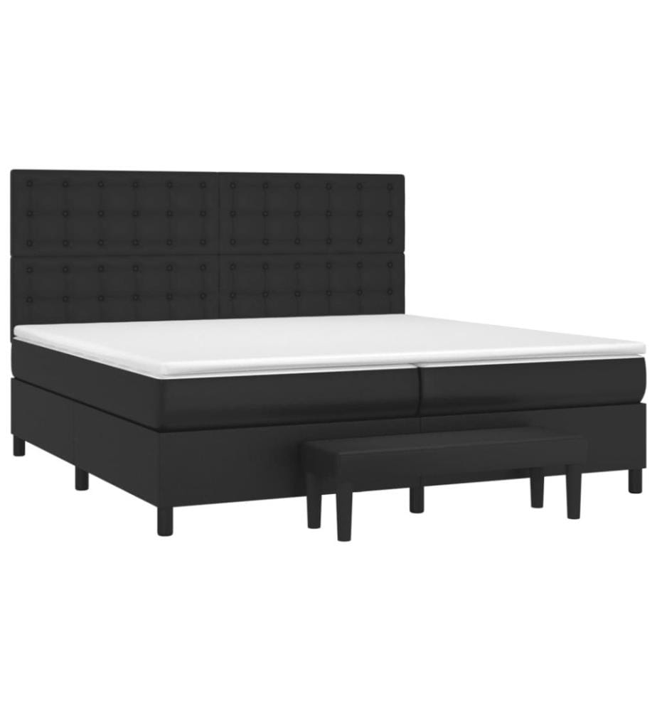 Boxspringbett mit Matratze Schwarz 200x200 cm Kunstleder