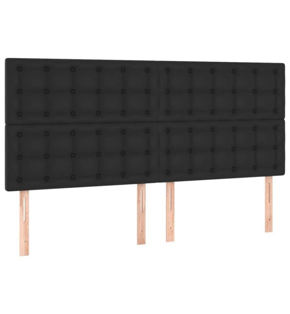 Boxspringbett mit Matratze Schwarz 200x200 cm Kunstleder