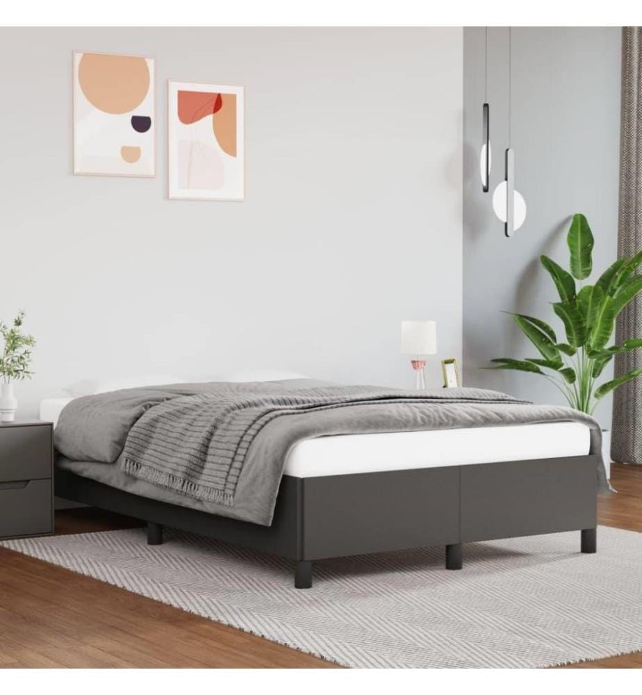 Bettgestell Grau 120x200 cm Kunstleder