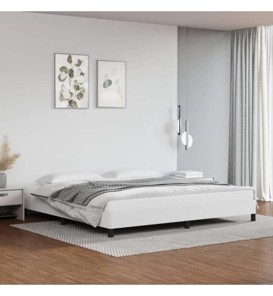 Bettgestell Weiss 200x200 cm Kunstleder