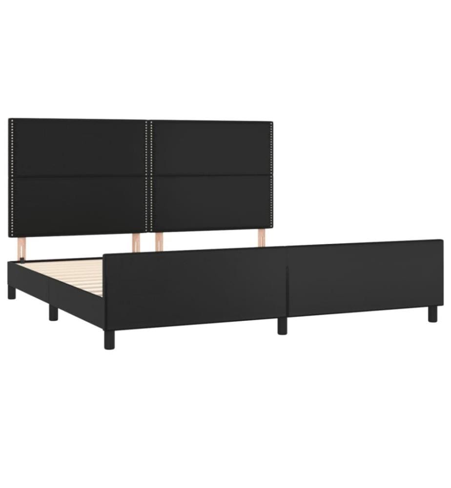 Bettgestell mit Kopfteil Schwarz 200x200 cm Kunstleder