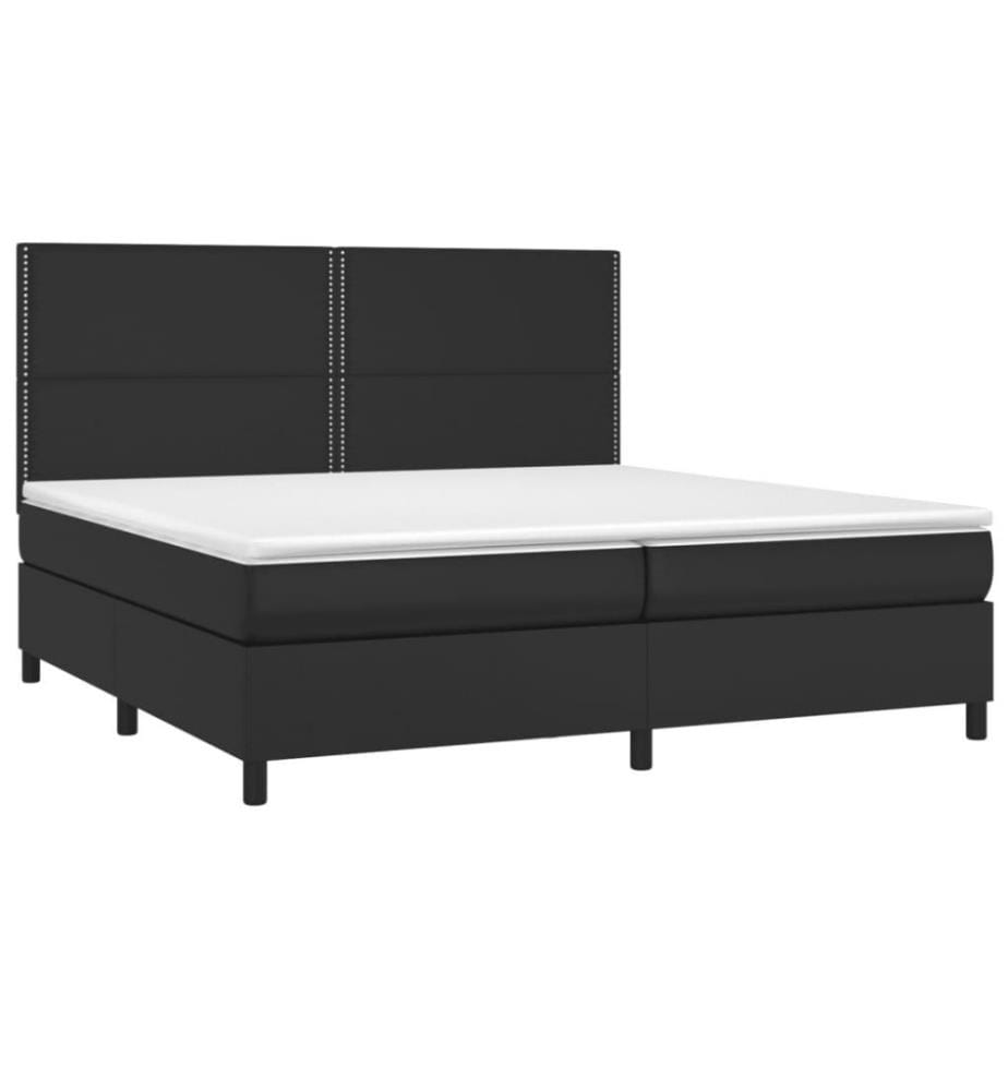 Boxspringbett mit Matratze Schwarz 200x200 cm Kunstleder