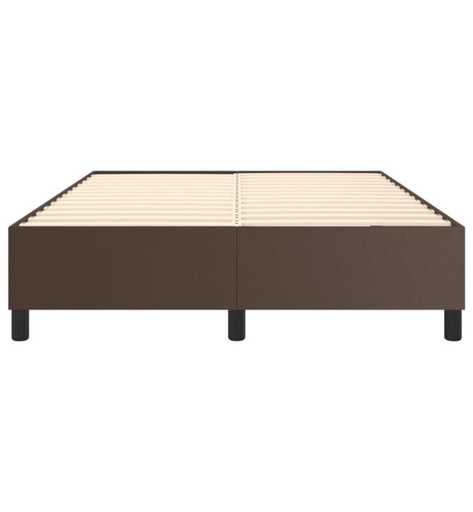 Boxspringbett Braun 140x200 cm Kunstleder