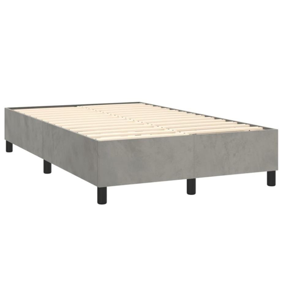 Boxspringbett Hellgrau 120x200 cm Samt
