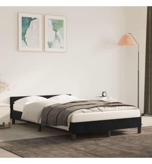 Bettgestell mit Kopfteil Schwarz 120x200 cm Samt