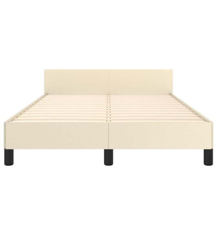 Bettgestell mit Kopfteil Creme 120x200 cm Kunstleder