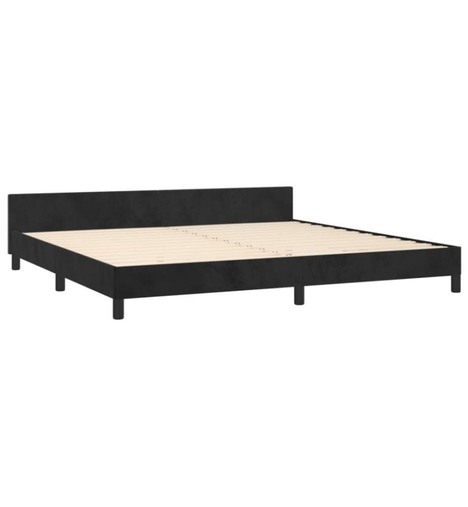 Bettgestell mit Kopfteil Schwarz 200x200 cm Samt