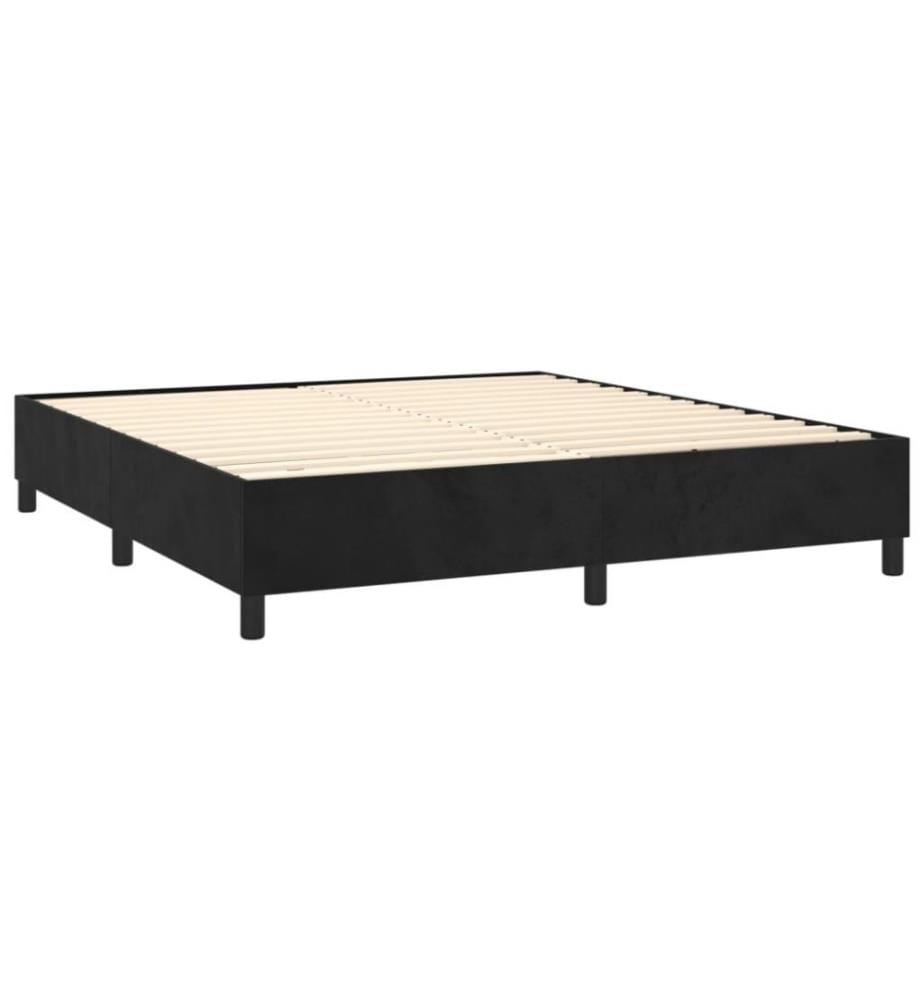 Boxspringbett Schwarz 200x200 cm Samt