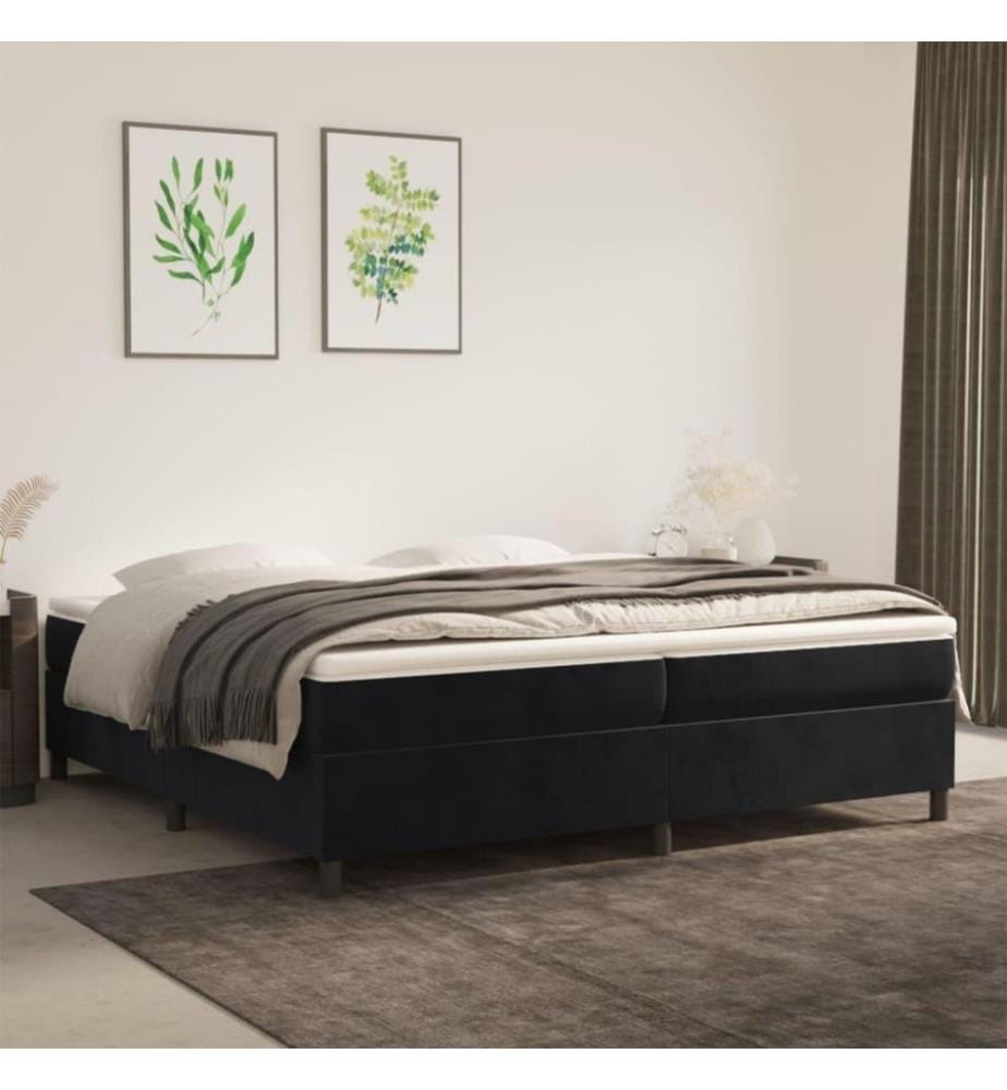 Boxspringbett mit Matratze Schwarz 200x200 cm Samt