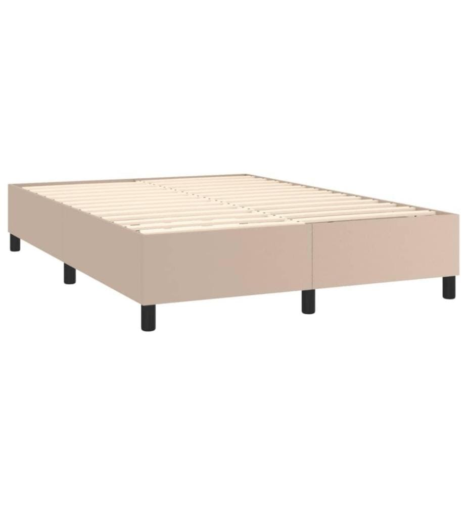 Boxspringbett Cappuccino-Braun 140x200 cm Kunstleder