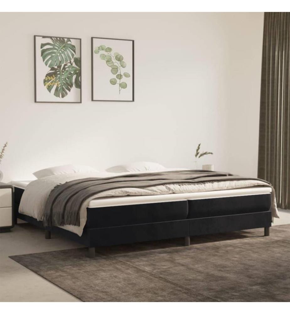 Boxspringbett mit Matratze Schwarz 200x200 cm Samt