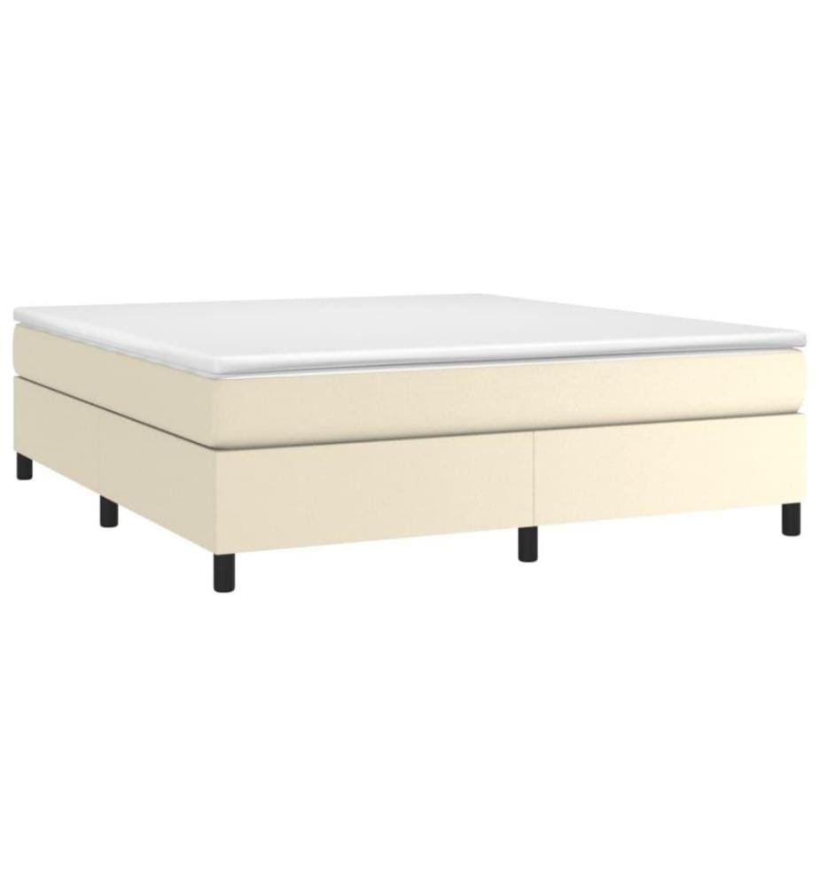 Boxspringbett Creme 180x200 cm Kunstleder