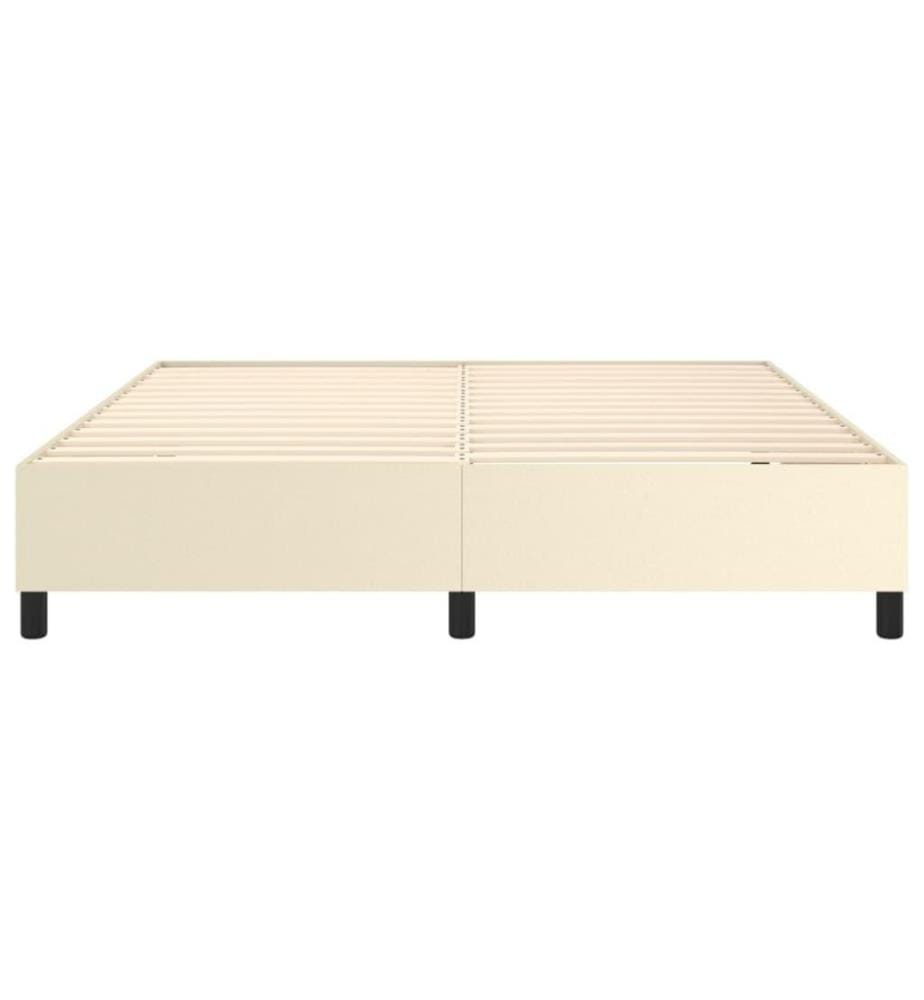 Boxspringbett Creme 180x200 cm Kunstleder