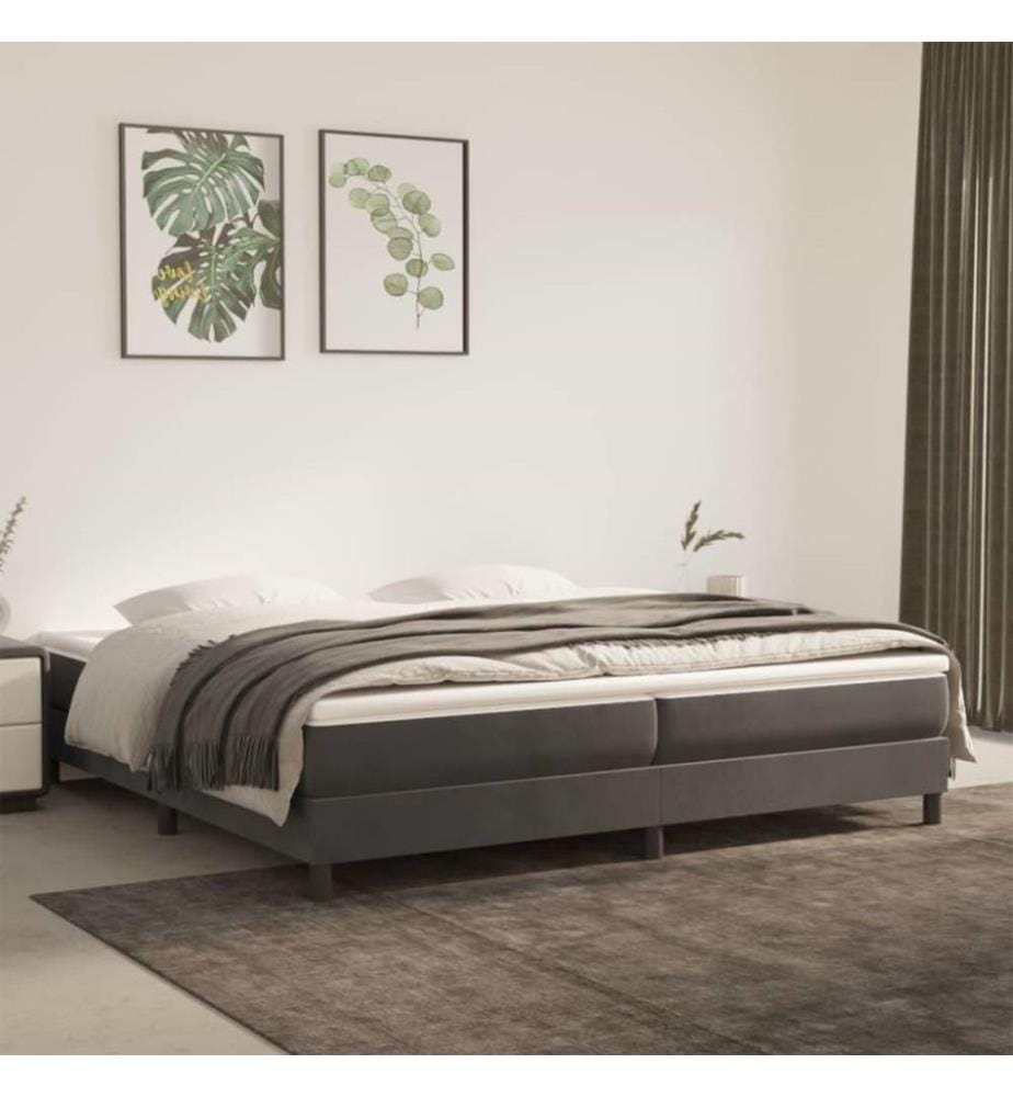 Boxspringbett Dunkelgrau 200x200 cm Samt