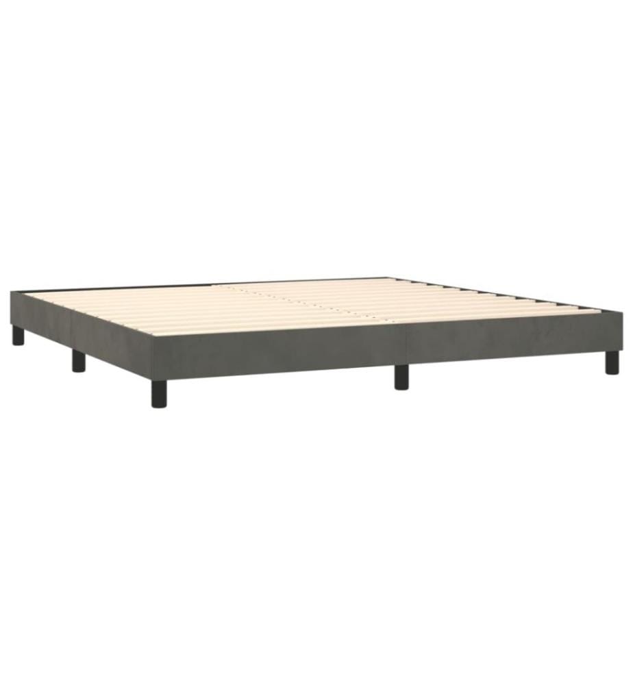 Boxspringbett mit Matratze & LED Dunkelgrau 200x200 cm Samt