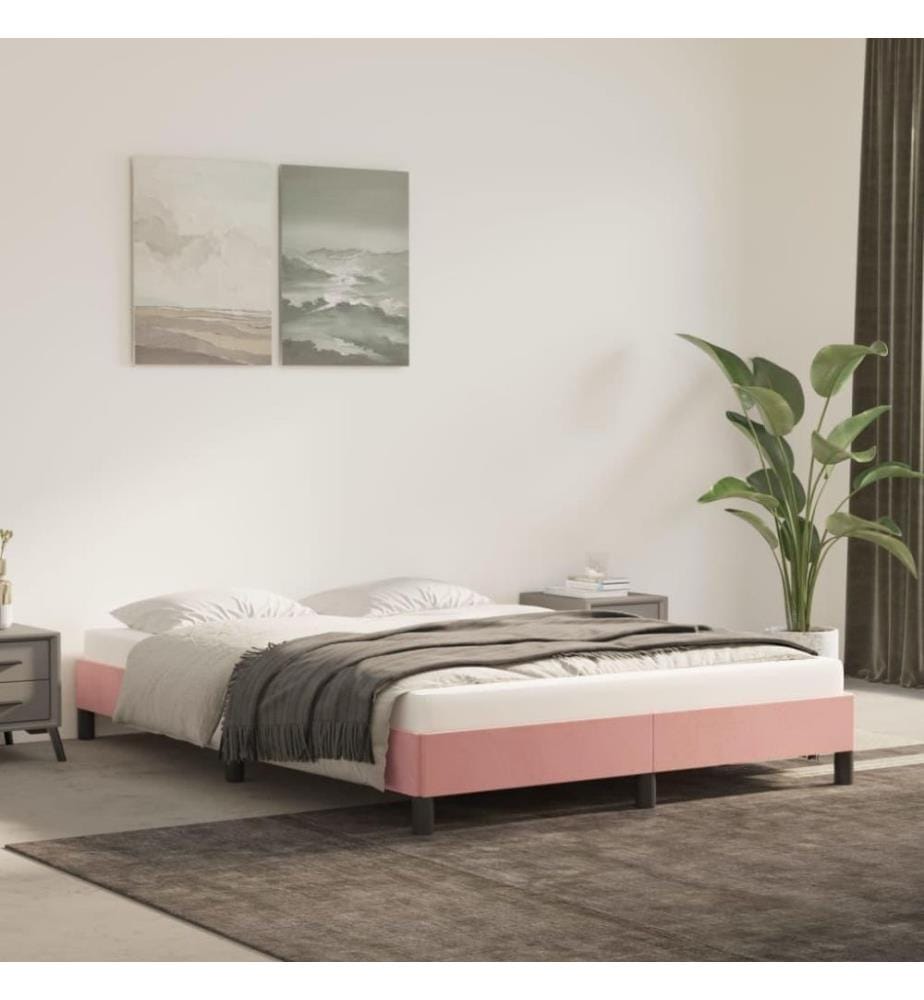 Bettgestell Rosa 140x190 cm Samt