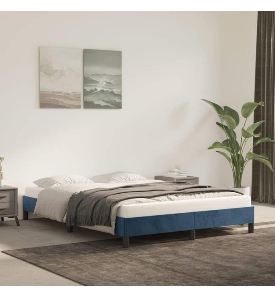 Bettgestell Dunkelblau 140x200 cm Samt