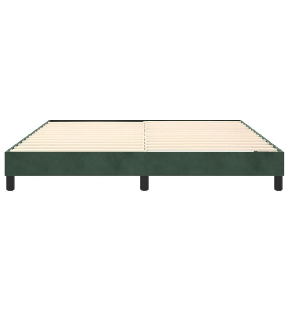 Sommier à ressorts de lit Vert foncé 160x200 cm Velours