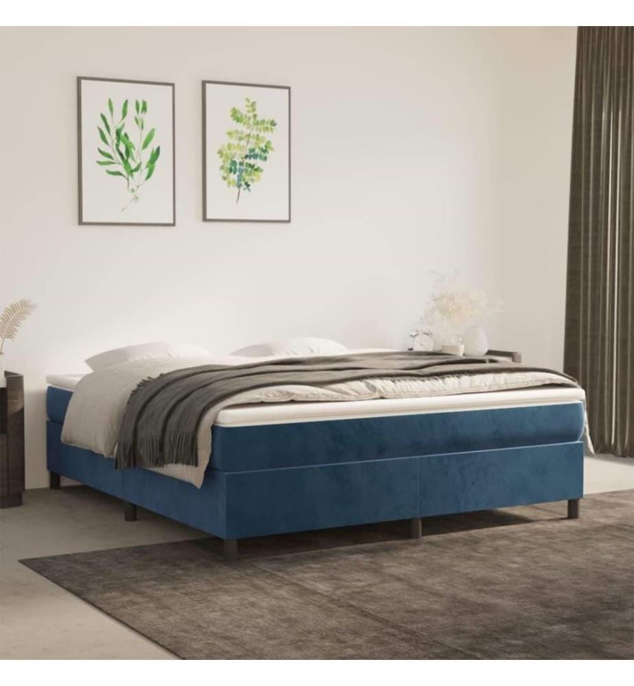 Boxspringbett Dunkelblau 160x200 cm Samt