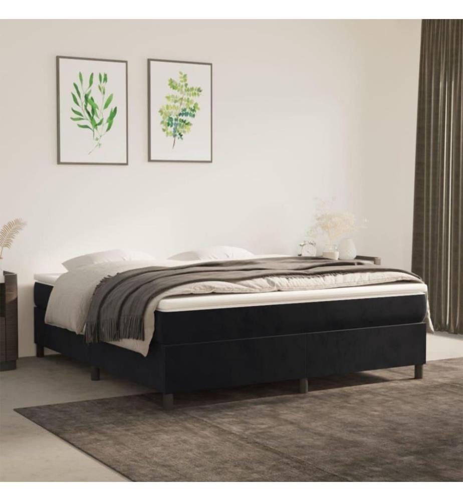 Boxspringbett Schwarz 160x200 cm Samt