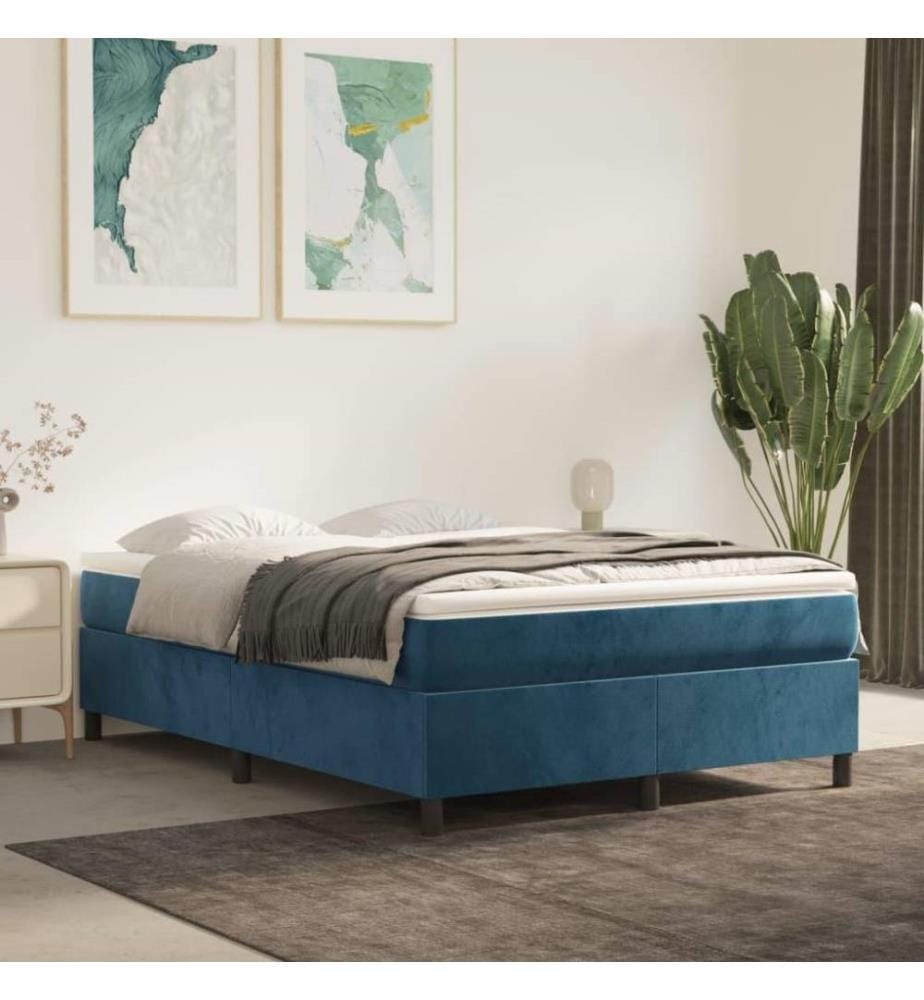 Boxspringbett Dunkelblau 140x190 cm Samt