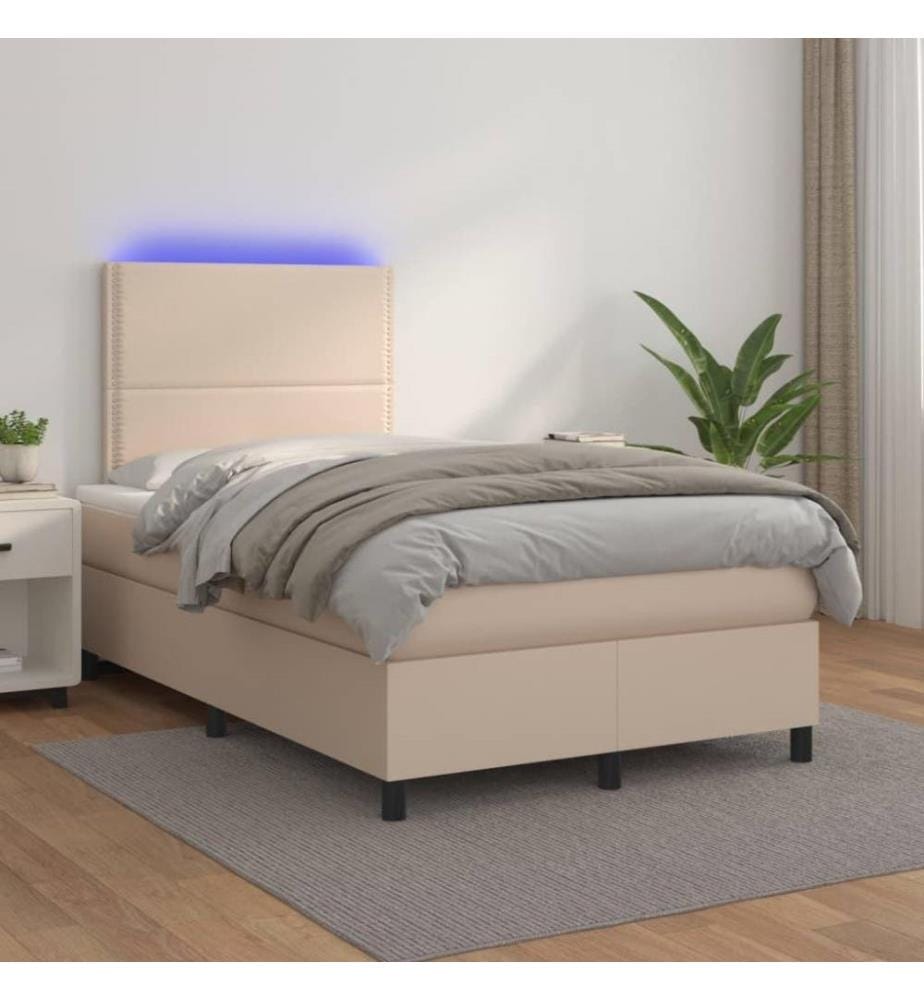 Boxspringbett mit Matratze & LED Cappuccino-Braun 120x200cm