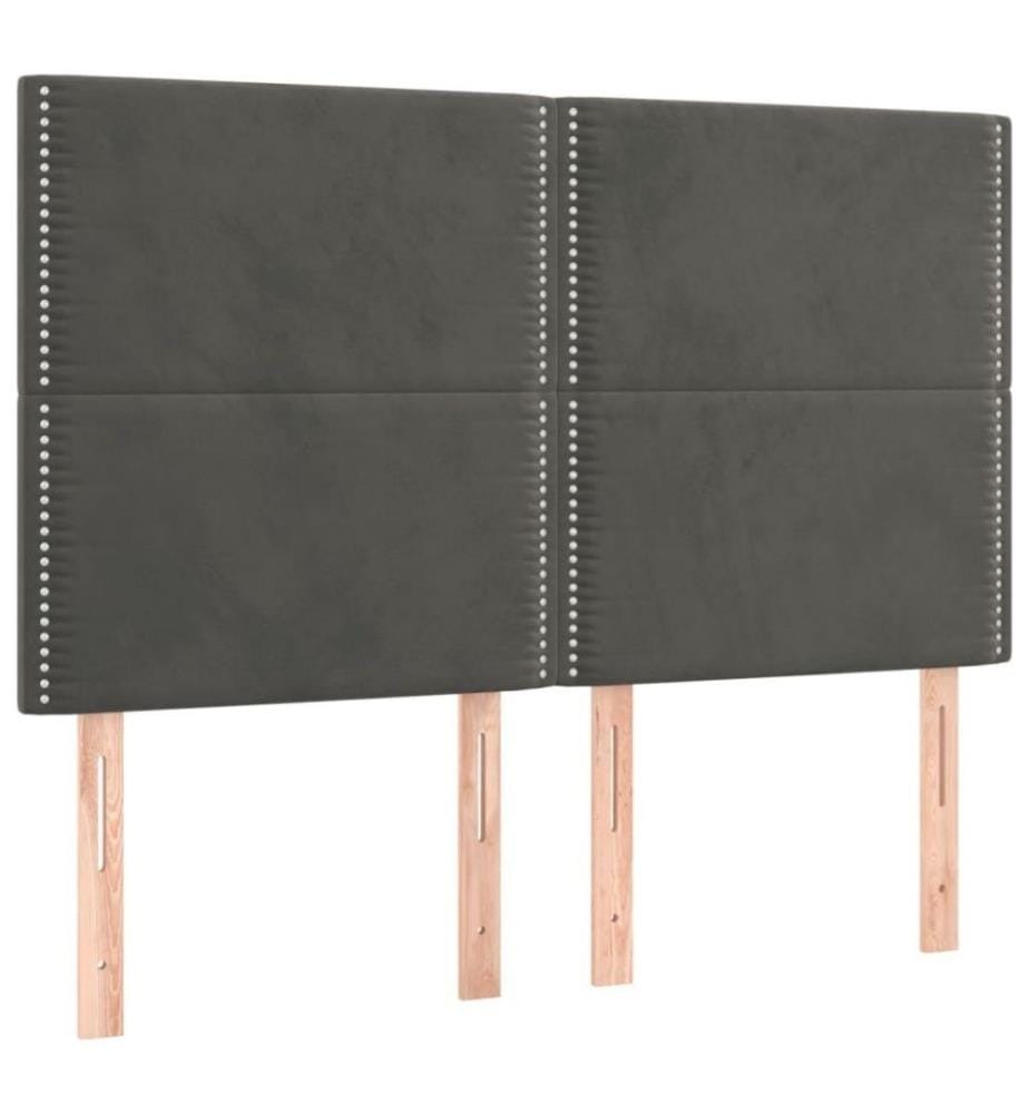 Boxspringbett mit Matratze Dunkelgrau 140x190 cm Samt