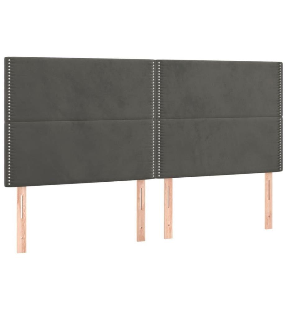 Boxspringbett mit Matratze Dunkelgrau 160x200 cm Samt
