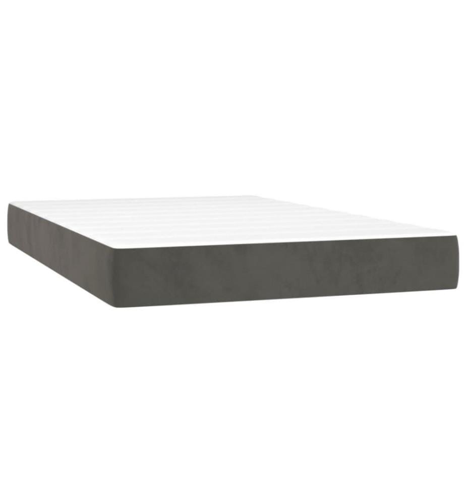 Boxspringbett mit Matratze Dunkelgrau 120x200 cm Samt