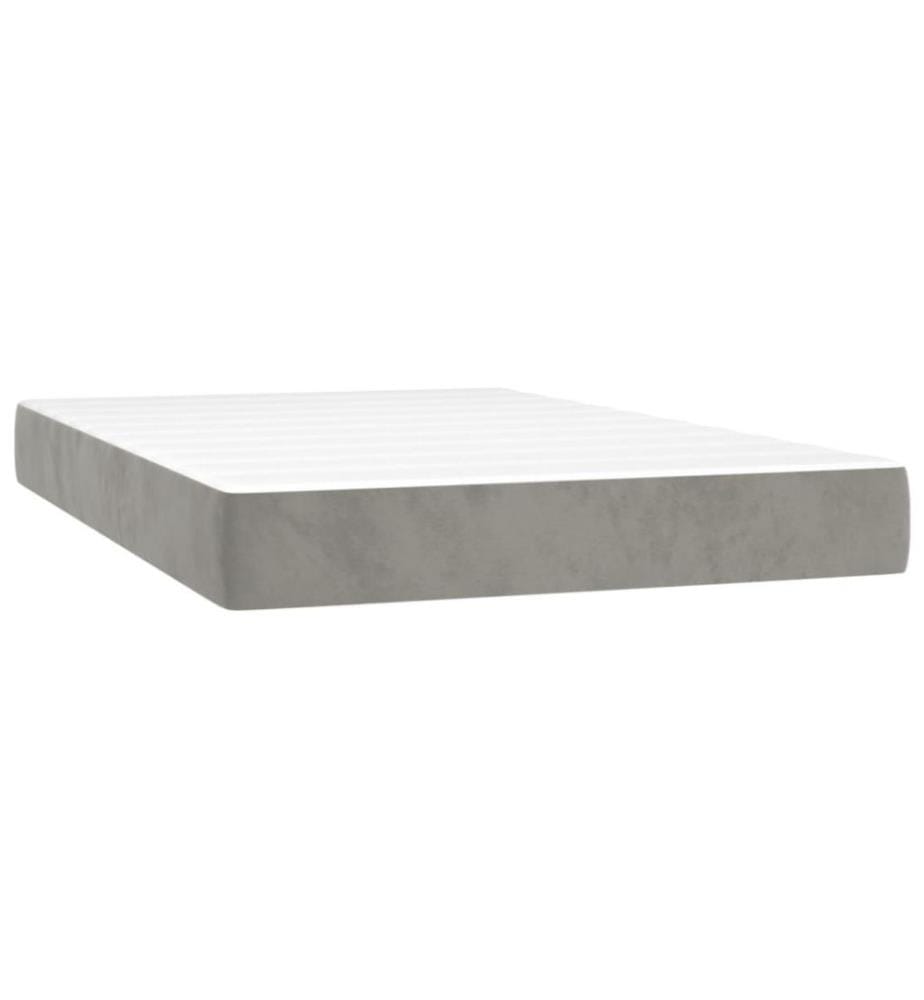 Boxspringbett mit Matratze Hellgrau 120x200 cm Samt