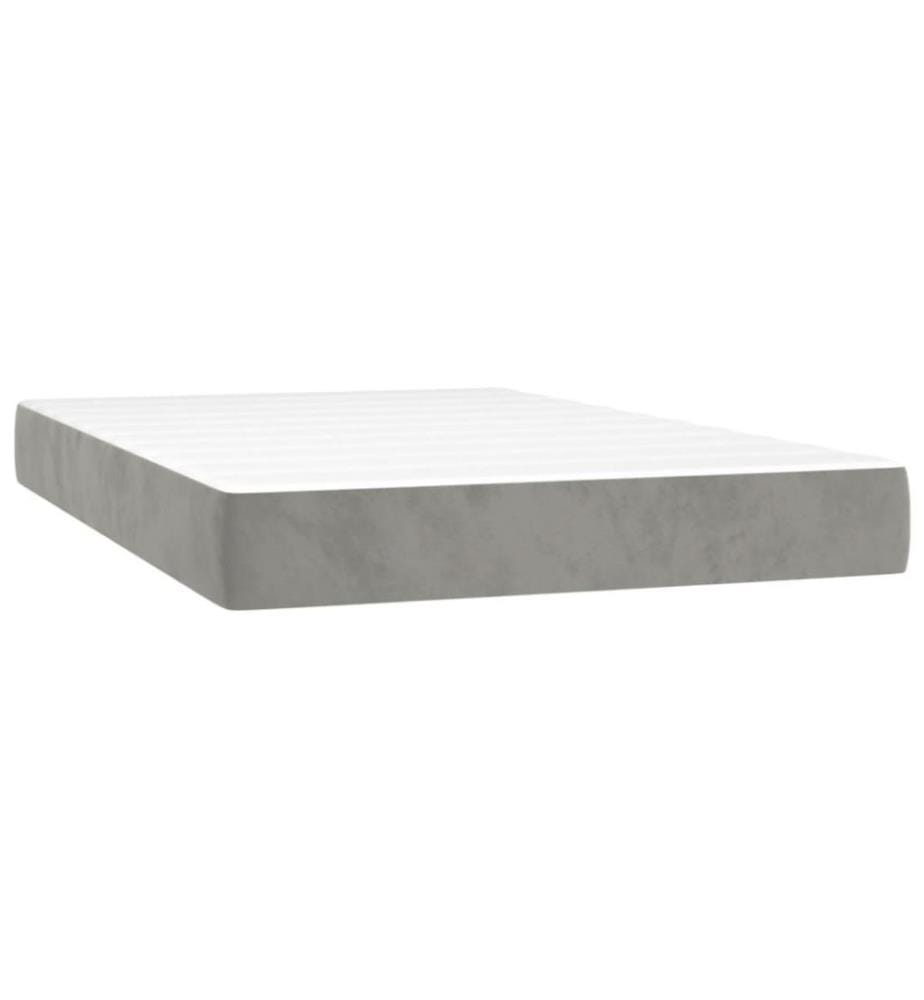 Boxspringbett mit Matratze Hellgrau 120x200 cm Samt