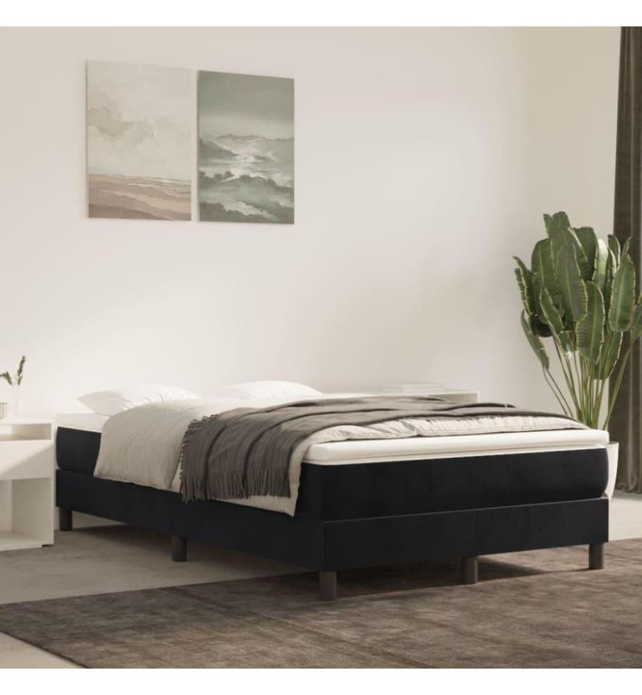 Boxspringbett mit Matratze Schwarz 120x200 cm Samt
