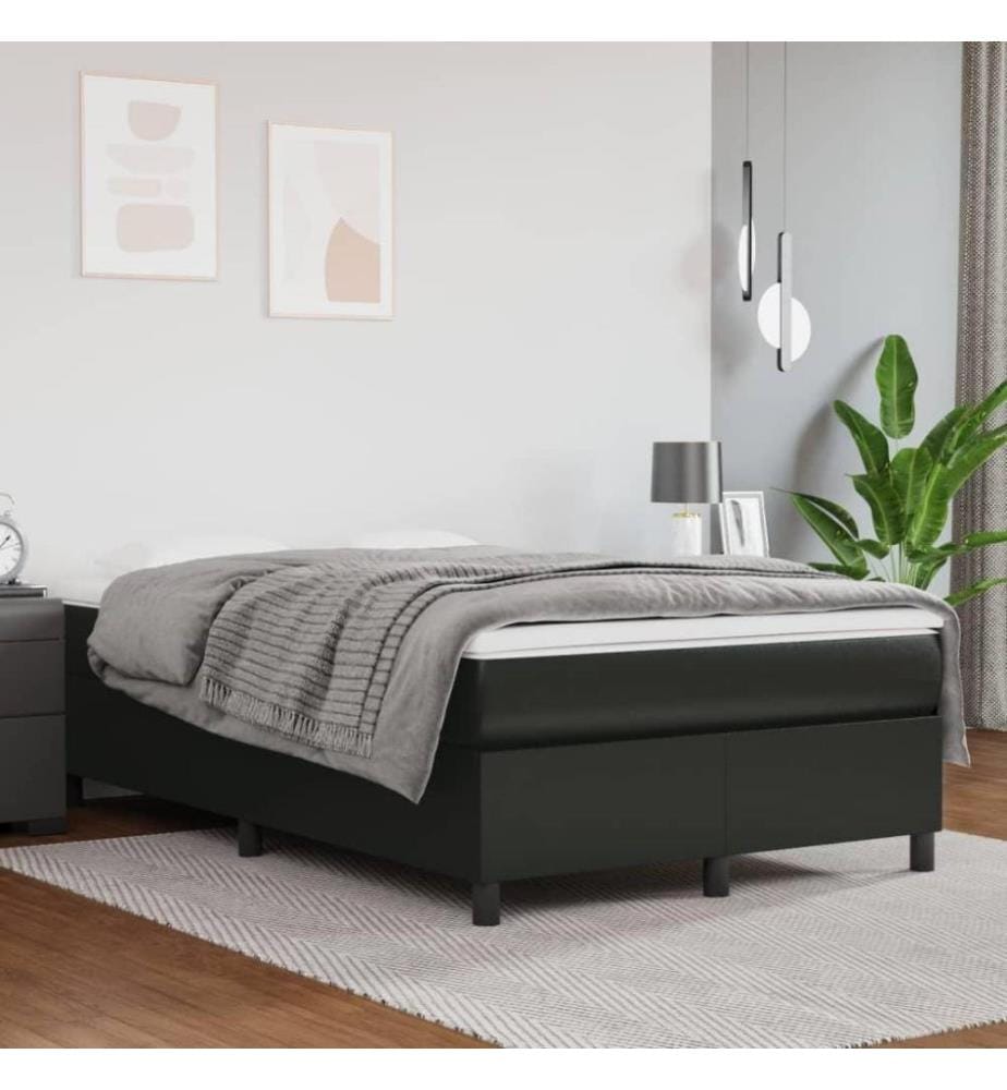 Boxspringbett mit Matratze Schwarz 120x200 cm Kunstleder