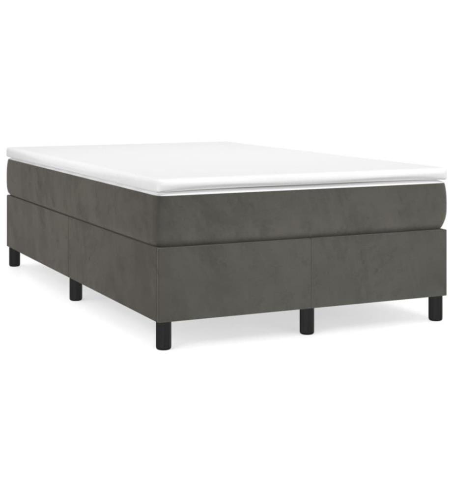 Boxspringbett mit Matratze Dunkelgrau 120x200 cm Samt