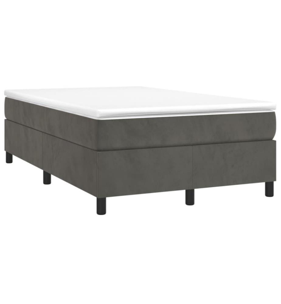 Boxspringbett mit Matratze Dunkelgrau 120x200 cm Samt