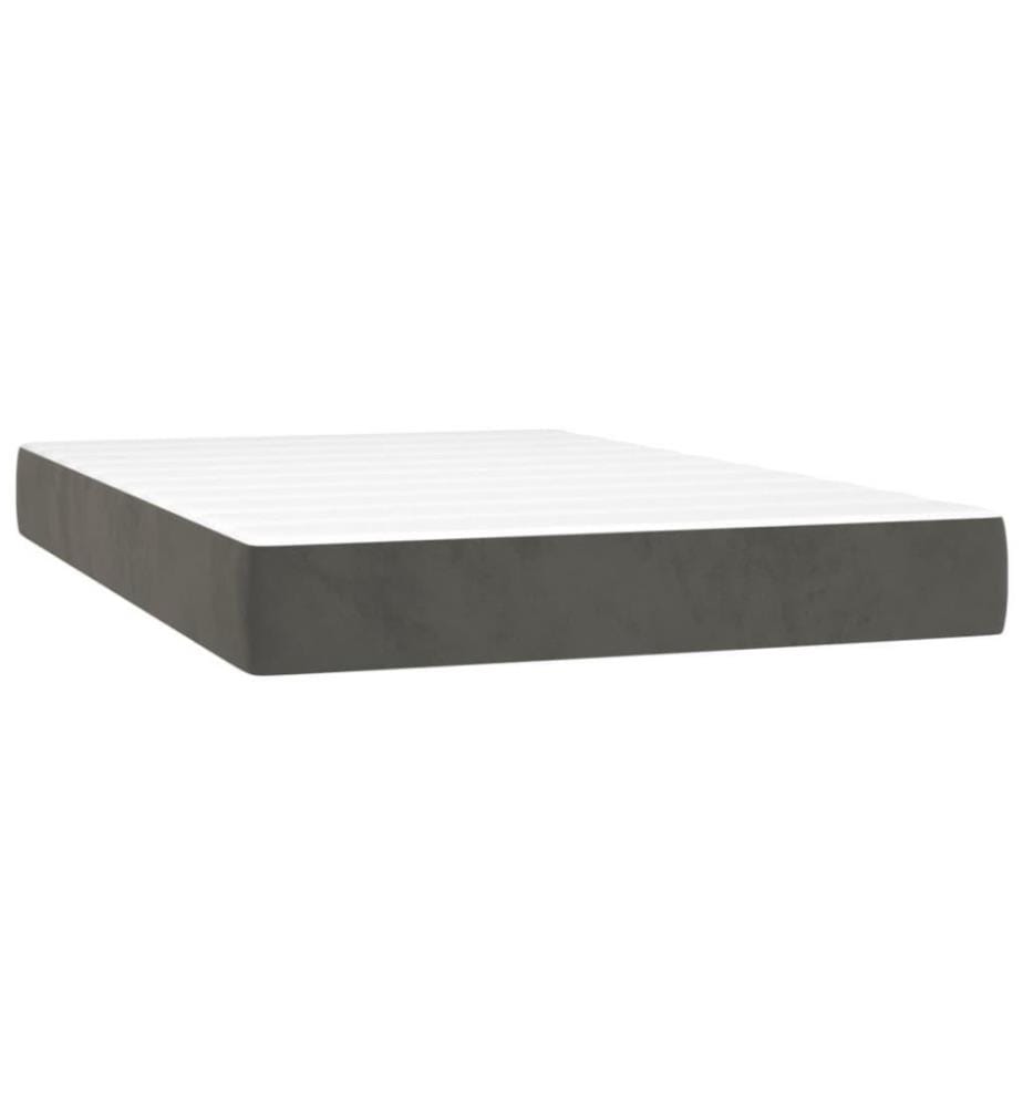 Boxspringbett mit Matratze Dunkelgrau 120x200 cm Samt