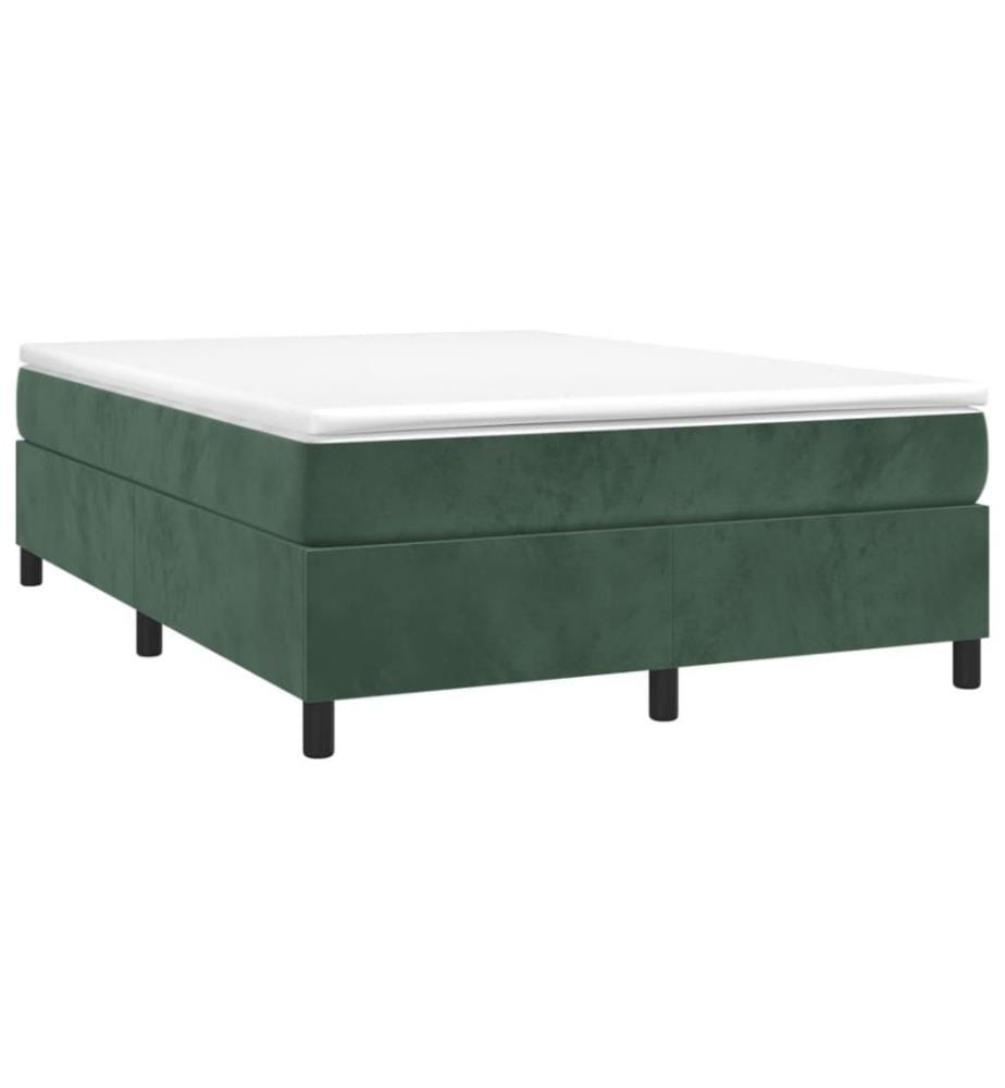 Boxspringbett mit Matratze Dunkelgrün 140x200 cm Samt