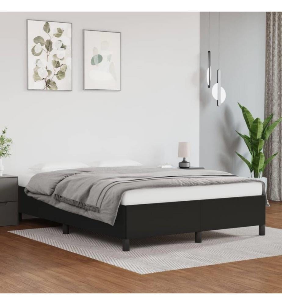 Bettgestell Schwarz 140x190 cm Kunstleder