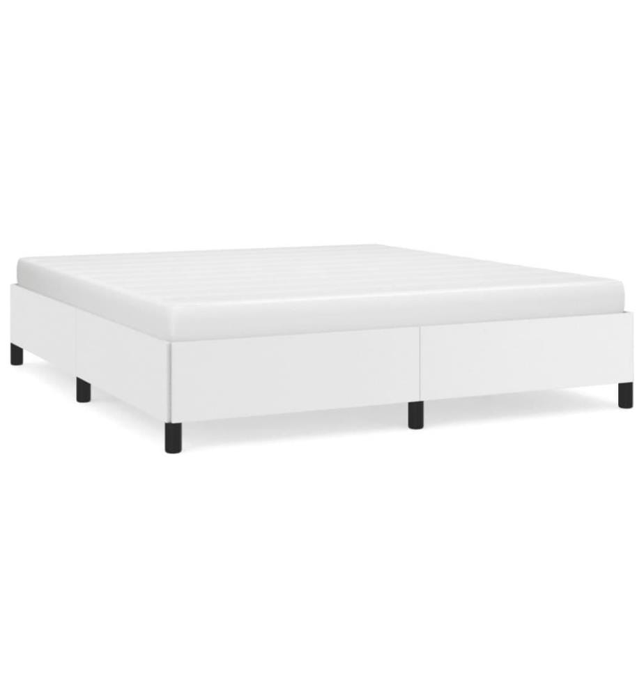 Bettgestell Weiss 160x200 cm Kunstleder